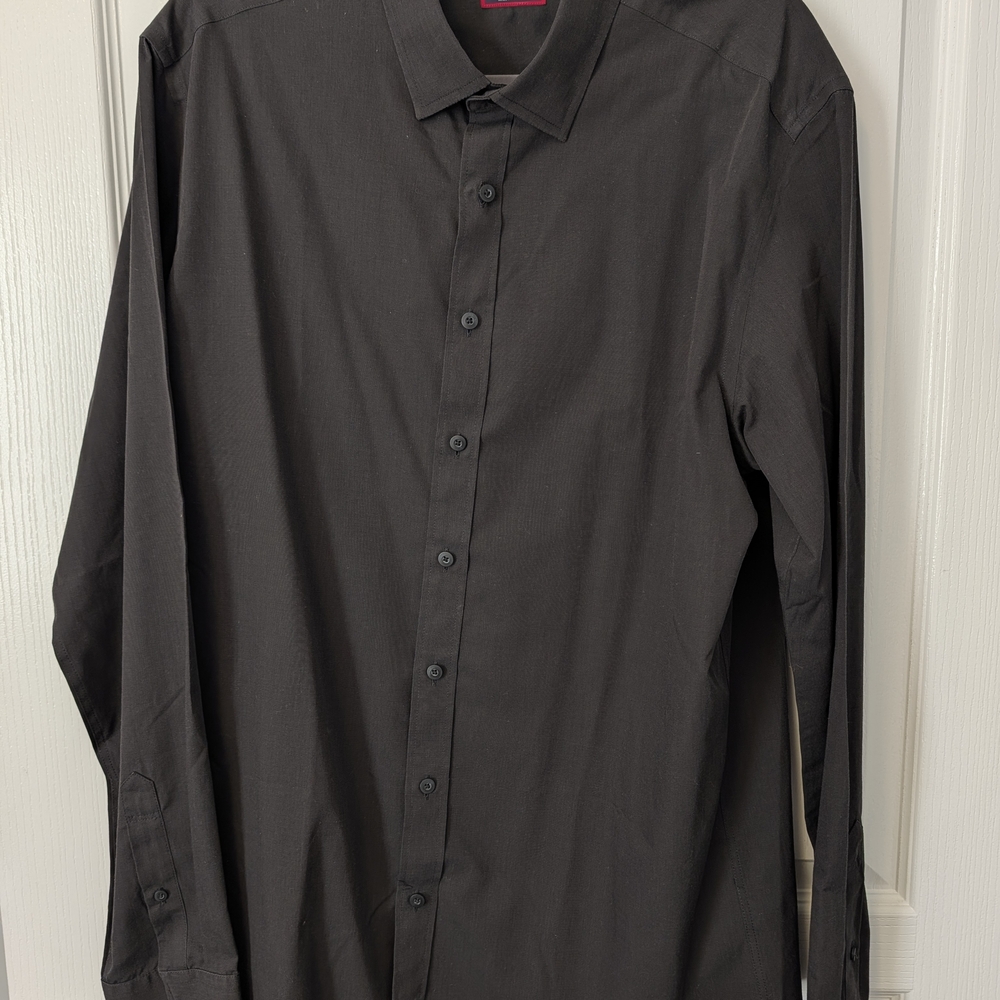 UNTUCKit Men's Black Cotton Button Down Shirt-Tall XL